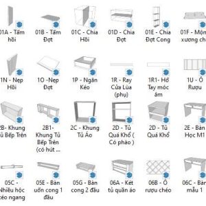 Thư viện gồm 256 dc đồ nội thất